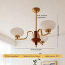 Brass and cream glass pendant chandelier for dining room
