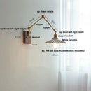 Brass and ribbed glass ceramic led wall light – bedroom sconce
