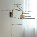 Brass and ribbed glass ceramic led wall light – bedroom sconce