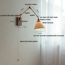 Brass and ribbed glass ceramic led wall light – bedroom sconce