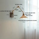 Brass and ribbed glass ceramic led wall light – bedroom sconce