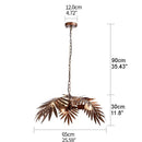 Brass boho coconut leaf chandelier dining room brass finish light