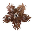 Brass boho coconut leaf chandelier dining room brass finish light