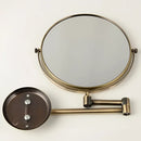 Brass bronze folding makeup mirror bedroom wall magnifying circle