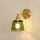 Brass clear glass led wall sconce with pull chain bedroom light