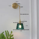 Brass clear glass led wall sconce with pull chain bedroom light