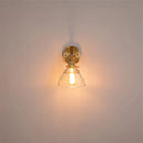Brass brass clear glass wall lights bedroom reading lamp with pull chain