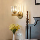 Brass brass crystal glass wall sconce bedroom lighting