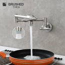 Brass double joint telescopic kitchen faucet with two spray modes