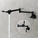 Brass double joint telescopic kitchen faucet with two spray modes