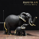 Brass elephant art decor mother and calf sculpture living room