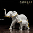 Brass elephant art decor mother and calf sculpture living room