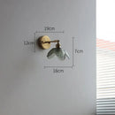 Brass flower gray glass led bathroom wall lamp