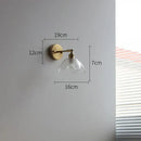 Brass flower gray glass led bathroom wall lamp