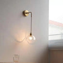 Brass flower gray glass led bathroom wall lamp