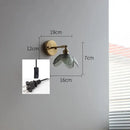 Brass flower gray glass led bathroom wall lamp