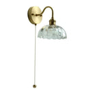 Brass Glass LED Wall Sconce With Pull Chain