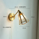 Brass Glass LED Wall Sconce With Pull Chain