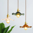 Brass glass lotus leaf pendant lamp dining room set