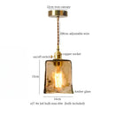 Brass glass lotus leaf pendant lamp dining room set