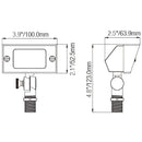 Brass Integrated Exterior Flood Light with 72" Wire for Landscape Lighting