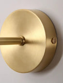 Brass led walnut wood wall lamp bedroom spherical sconce