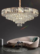 Brass multi tiered decorbites crystal ceiling chandelier living room