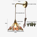 Brass orange butterfly stained glass wall light fixture bedroom sconce