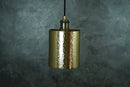 Brass Pendant Light, Hammered Brass Cylindric Pendant Light, Ceiling Light