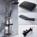 DecorBites™ Brass Rainfall Shower Faucet Single Handle Mixer Tap Wall Mount Bathroom Set