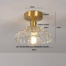 Brass red butterfly glass led ceiling light bedroom decor