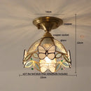 Brass red butterfly glass led ceiling light bedroom decor