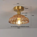 Brass red butterfly glass led ceiling light bedroom decor