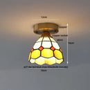 Brass red butterfly glass led ceiling light bedroom decor