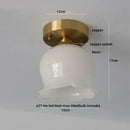Brass red butterfly glass led ceiling light bedroom decor