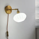Brass ribbed ceramic led wall sconce lamp for bedroom mirror lighting