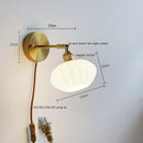 Brass ribbed ceramic led wall sconce lamp for bedroom mirror lighting
