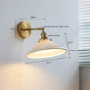 Brass ribbed ceramic led wall sconce lamp for bedroom mirror lighting