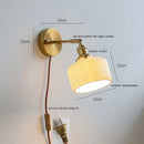 Brass ribbed ceramic led wall sconce lamp for bedroom mirror lighting