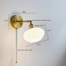 Brass ribbed ceramic led wall sconce lamp for bedroom mirror lighting