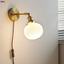 Brass ribbed ceramic led wall sconce lamp for bedroom mirror lighting