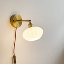Brass ribbed ceramic led wall sconce lamp for bedroom mirror lighting