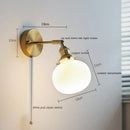 Brass ribbed ceramic led wall sconce lamp for bedroom mirror lighting