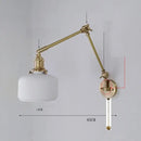 Brass ribbed glass ceramic copper led wall lamp bedroom sconce