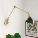 Brass ribbed glass ceramic copper led wall lamp bedroom sconce