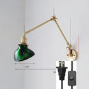 Brass ribbed glass ceramic copper led wall lamp bedroom sconce