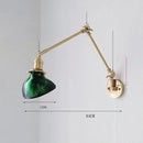 Brass ribbed glass ceramic copper led wall lamp bedroom sconce
