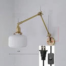 Brass ribbed glass ceramic copper led wall lamp bedroom sconce