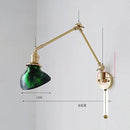 Brass ribbed glass ceramic copper led wall lamp bedroom sconce