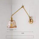 Brass ribbed glass ceramic copper led wall lamp bedroom sconce